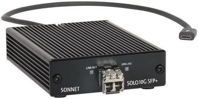Alt view image 3 of 4 - Solo10G SFP+ 10 Gigabit Ethernet Thunderbolt 3 Adapter with Short-Range SFP+ Transceiver