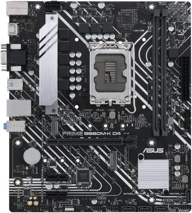 Alt view image 2 of 7 - Asus Prime B660M-K D4 Intel  LGA 1700 Micro ATX DDR4 Motherboard