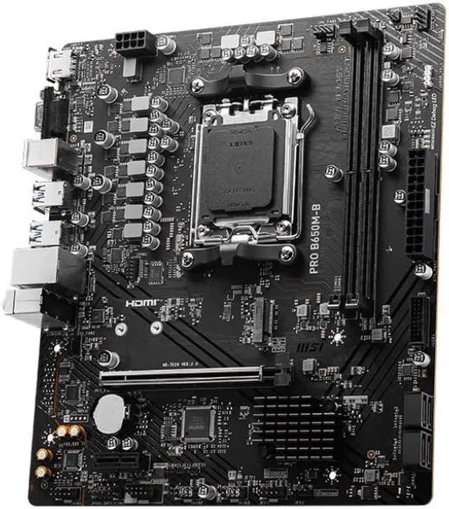 Alt view image 2 of 4 - MSI PRO B650M-B motherboard AMD B650 Socket AM5 micro ATX
