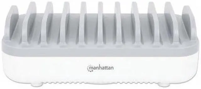 Alt view image 12 of 13 - Manhattan 10-Port USB Charging Station - 120 W - 120 W - 120 V AC, 230 V AC Input - 5 V DC/3 A, 9 V DC, 12 V DC Output - White, Gray