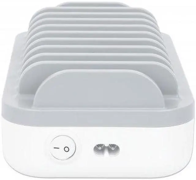 Alt view image 13 of 13 - Manhattan 10-Port USB Charging Station - 120 W - 120 W - 120 V AC, 230 V AC Input - 5 V DC/3 A, 9 V DC, 12 V DC Output - White, Gray