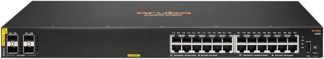 Alt view image 3 of 3 - HP R8N87A Aruba 6000 24G Class 4 PoE 4SFP 370W Switch New Sealed