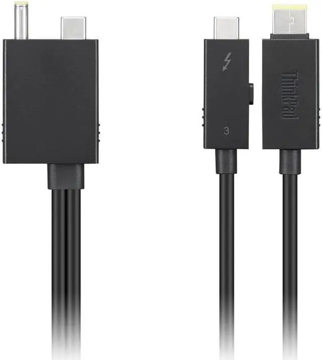 Alt view image 8 of 8 - Lenovo Thunderbolt 4 WorkStation Dock Split Cable 0.7m - 2.30 ft Thunderbolt 4 Data Transfer/Power Cable for Workstation, Dock - Second End: 1 x Thunderbolt 4 Type C - Male - 40 Gbit/s - Splitter Cabl