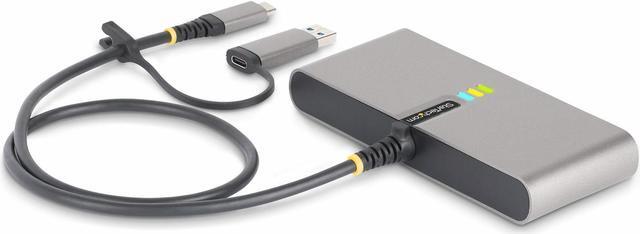 Alt view image 2 of 7 - StarTech.com 2-Port USB-C Hub with Gb Ethernet and RS232 FTDI Serial, Attached USB-C to USB-A Dongle, 100W PD Pass-Through, 2x USB-A 5Gbps