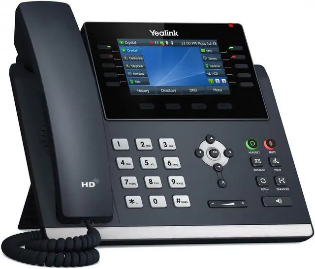 Alt view image 7 of 9 - Yealink SIP-T46U IP Phone Corded Corded Wall Mountable Desktop Classic Gray