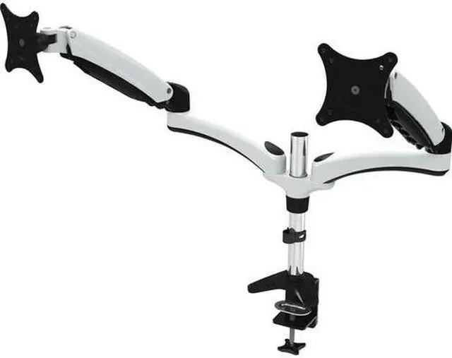 Alt view image 10 of 14 - Amer Mounts Dual Articulating Monitor Mount. Clamp Base. Supports 15 to 28" monitors.