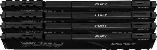 Alt view image 10 of 12 - 128GB Kingston FURY Beast 3200MHz DDR4 Quad Memory Kit (4 x 32GB)