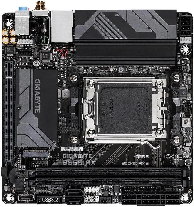 Alt view image 7 of 8 - Gigabyte B650I AX Socket AM5 Motherboard Mini ITX HDMI DP Wi-Fi 6/6E