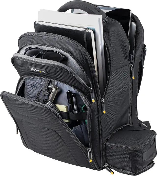 Alt view image 5 of 15 - Startech 17.3" Laptop Backpack w/ Removable Accessory Case, Professional IT Tech Backpack for Work/Travel/Commute, Nylon Computer Bag