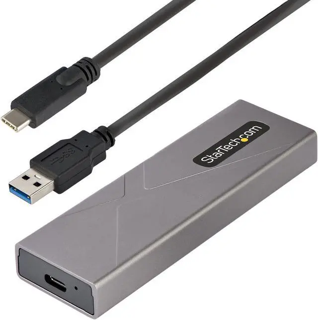Alt view image 2 of 5 - StarTech USB-C 10Gbps to M.2 NVMe or M.2 SATA SSD Enclosure M2USBCNVMESATA