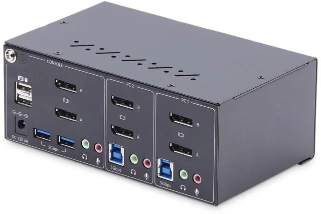Alt view image 2 of 9 - StarTech 2-Port Dual-Monitor DisplayPort KVM Switch, 4K 60Hz P2DD46A2-KVM-SWITCH
