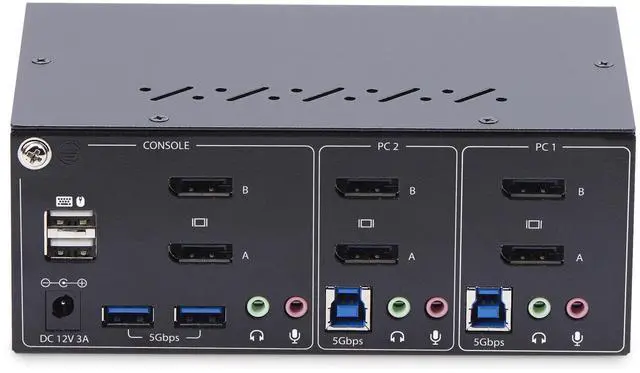 Alt view image 4 of 9 - StarTech 2-Port Dual-Monitor DisplayPort KVM Switch, 4K 60Hz P2DD46A2-KVM-SWITCH