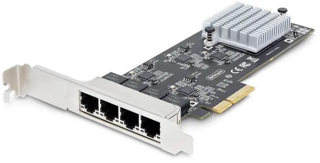 Main image of StarTech.com 4-Port 2.5Gbps NBASE-T PCIe Network Card, Intel I225-V Chip, Quad Port Computer Network Card, Multi-Gigabit