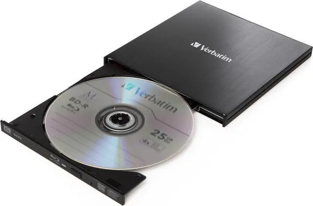 Alt view image 6 of 20 - Verbatim External Slimline Blu-Ray RW Drive - 43890 - Black