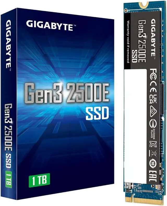 Alt view image 3 of 8 - Gigabyte SSD 2.0TB 2500E M.2 2280 NVMe HMB TRIM SMART Up to 2400 MB/s G325E2TB