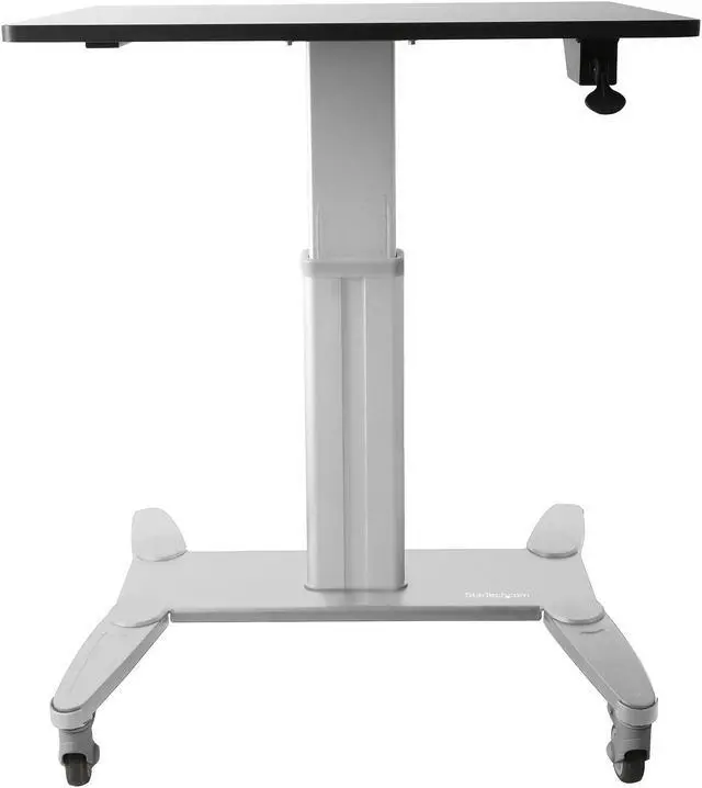 Alt view image 4 of 7 - StarTech.com Sit Stand Mobile Workstation - Rolling Desk - One-Touch Height Adjustment with Lock - Standing Desk Converter - Mobile Desk