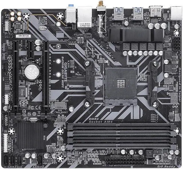 Alt view image 2 of 5 - Gigabyte B450M DS3H WIFI - 1.0 - motherboard - micro ATX - Socket AM4 - AMD B450