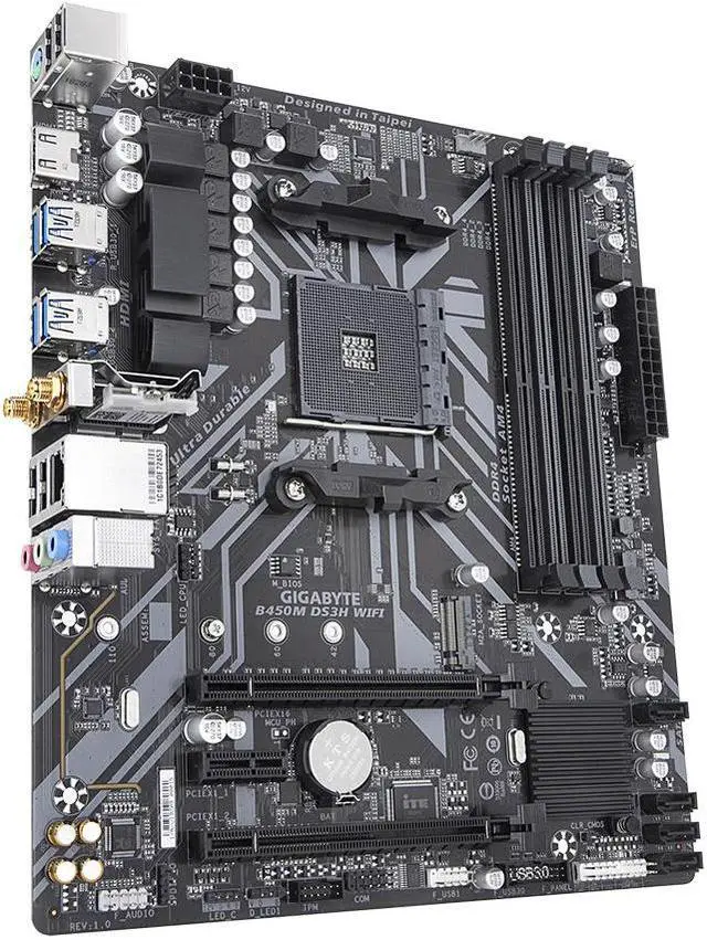 Alt view image 3 of 5 - Gigabyte B450M DS3H WIFI - 1.0 - motherboard - micro ATX - Socket AM4 - AMD B450