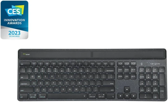 Alt view image 2 of 7 - Targus EcoSmart - Keyboard - sustainable energy harvesting - antimicrobial - backlit - wireless - Bluetooth 5.0 - QWERTY