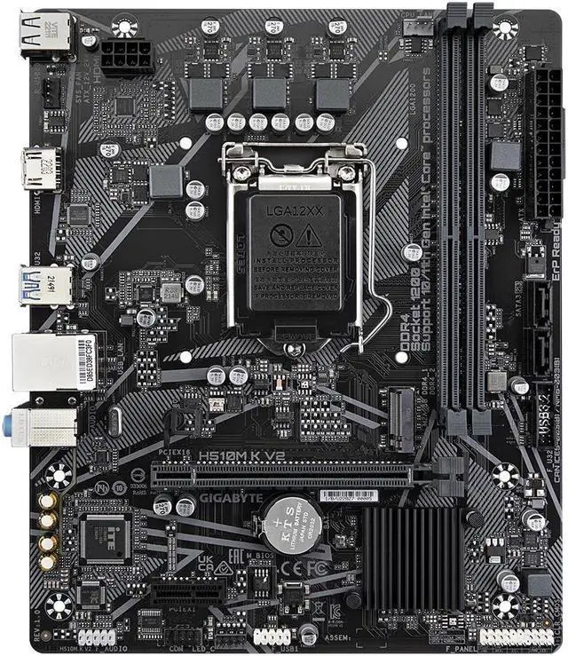 Alt view image 5 of 10 - Gigabyte H510M K V2 Motherboard Micro ATX DDR4 Intel H470 PCI E x16 LGA1200