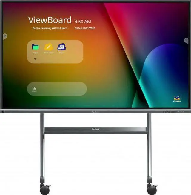 Alt view image 10 of 12 - ViewSonic VB-STND-009 IFP, CDE Slim Mobile Cart, Supports 400x400mm to 1000x600mm VESA patterns, Lockable 4" 360o Caster Wheels, Compatible With Displays up to 105" and 265 lbs. max