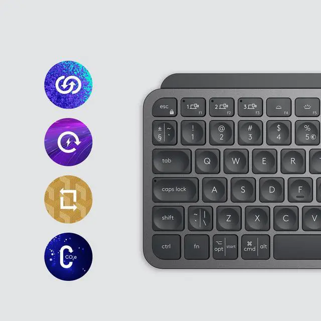 Alt view image 5 of 6 - Logitech MX Keys Mini - Keyboard - backlit - Bluetooth - QWERTY - UK - graphite