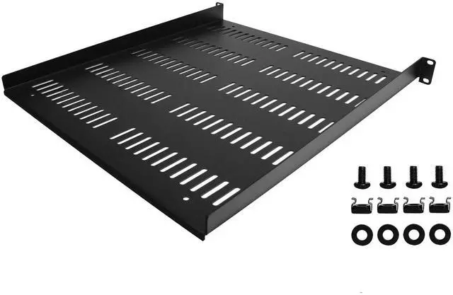 Alt view image 6 of 13 - StarTech.com SHELF-1U-20-FIXED-V 1U Server Rack Shelf - Universal Vented Rack Mount Cantilever Tray for 19" Network Equipment Rack & Cabinet - Durable Design - Weight Capacity 55lb/25kg - 20" Deep Shelf, Black