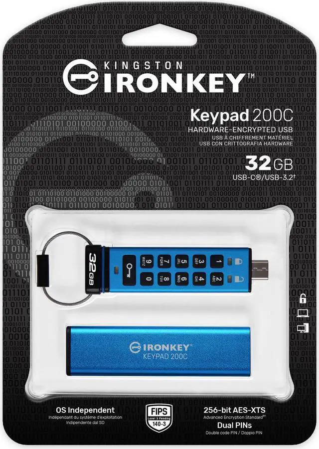 Alt view image 7 of 15 - 32GB USB-C IRONKEY KEYPAD 200C
