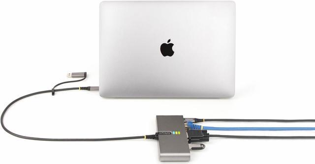 Alt view image 7 of 7 - StarTech.com 2-Port USB-C Hub with Gb Ethernet and RS232 FTDI Serial, Attached USB-C to USB-A Dongle, 100W PD Pass-Through, 2x USB-A 5Gbps