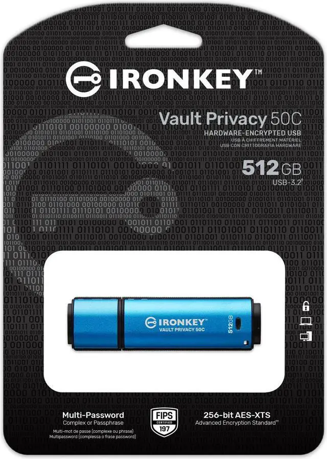 Alt view image 6 of 8 - 512GB USB-C IRONKEY VAULT 50C