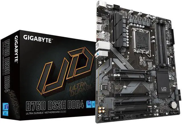 Main image of Gigabyte B760 DS3H DDR4 Motherboard - Supports Intel Core 14th CPUs  18+2+1 Phases Digital VRM  up to 5333MHz DDR4 (OC)
