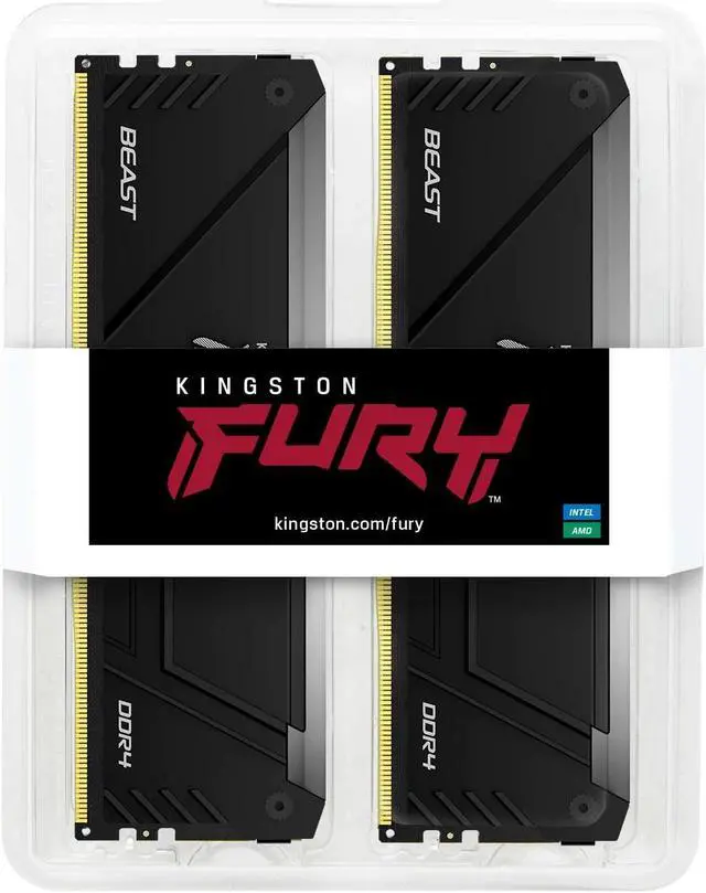 Alt view image 3 of 7 - Kingston FURY Beast RGB - DDR4 - kit - 32 GB: 2 x 16 GB - DIMM 288-pin - 3200 MHz / PC4-25600 - CL16 - 1.35 V - unbuffer