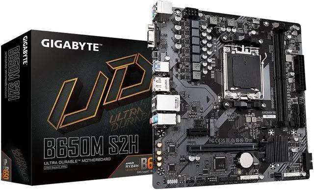 Alt view image 5 of 9 - Gigabyte AMD B650M S2H AM5 DDR5 Micro ATX VGA HDMI DP LAN 1 Gigabit M.2 PCIe