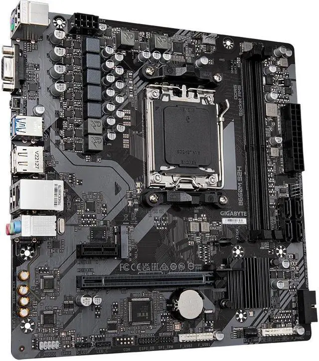 Alt view image 6 of 9 - Gigabyte AMD B650M S2H AM5 DDR5 Micro ATX VGA HDMI DP LAN 1 Gigabit M.2 PCIe