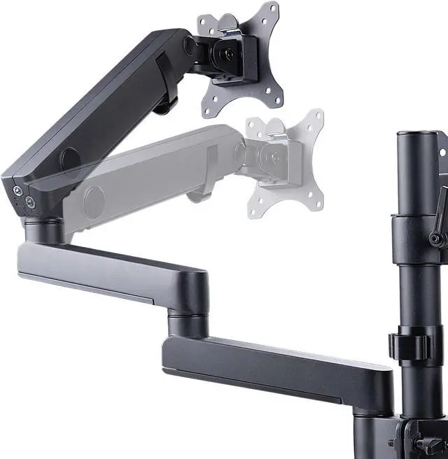 Alt view image 7 of 8 - Startech Triple monitor desk mount with support up to 27" monitors with height adjustable articulating arms - VESA 75x75/100x100, Tool-Less Arm Adjustments, C-Clamp/Grommet Mount