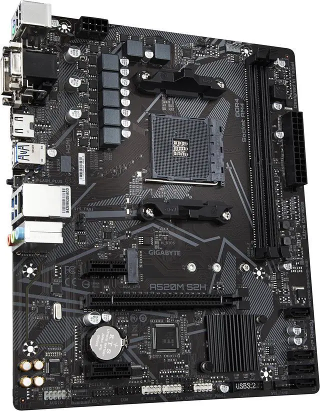Alt view image 4 of 6 - GIGABYTE A520M S2H AM4 AMD A520 SATA 6Gb/s Micro ATX AMD Motherboard