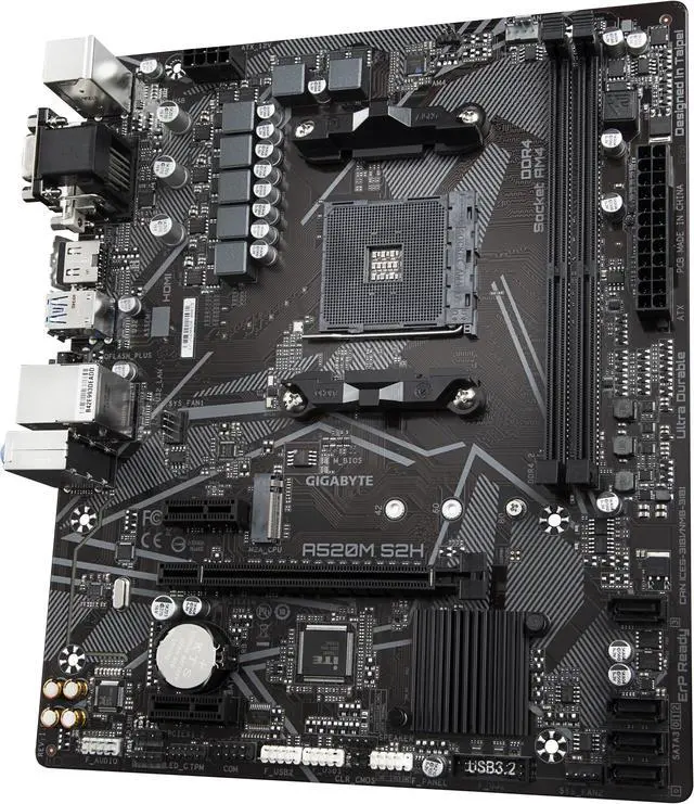 Alt view image 5 of 6 - GIGABYTE A520M S2H AM4 AMD A520 SATA 6Gb/s Micro ATX AMD Motherboard