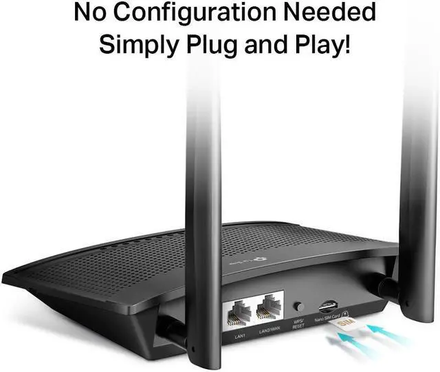 Alt view image 4 of 6 - TP-LINK TL-MR100 LTE wireless router Single-band (2.4 GHz) Black