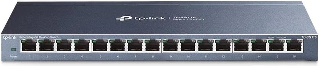 Alt view image 9 of 16 - TP-Link 16 Port Hub 10/100/1000Mbps Desktop Gigabit Metal Housing No Setting Required Wall Mount Switching Hub TL-SG116