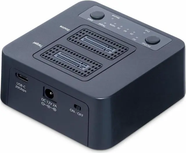 Alt view image 9 of 20 - StarTech.com 1:1 M.2 NVMe Drive Duplicator, 90GBpm Standalone M.2 SSD Cloner/Copier, USB-C 3.2 20Gbps M.2 Dual-Bay Drive Dock