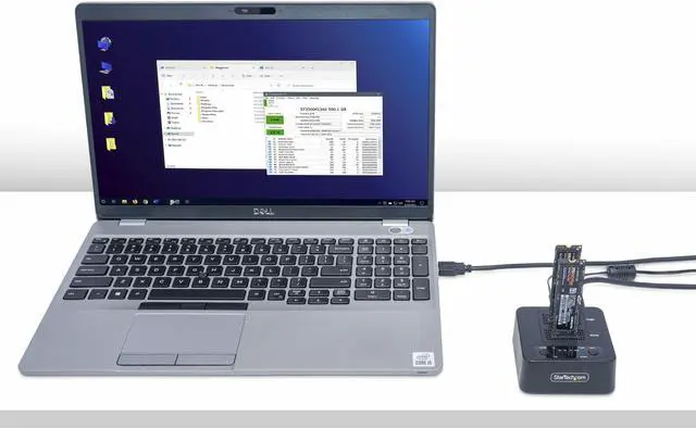 Alt view image 14 of 20 - StarTech.com 1:1 M.2 NVMe Drive Duplicator, 90GBpm Standalone M.2 SSD Cloner/Copier, USB-C 3.2 20Gbps M.2 Dual-Bay Drive Dock
