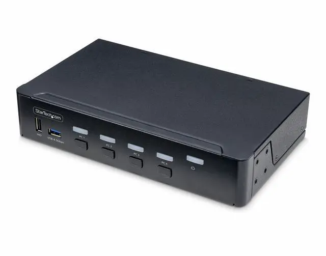 Alt view image 7 of 17 - StarTech 4-Port DisplayPort KVM Switch Single 4K 60Hz Monitor 6x USB Ports Hotkey & Push-Button Switching TAA Compliant P4AD122KVMSWITCH