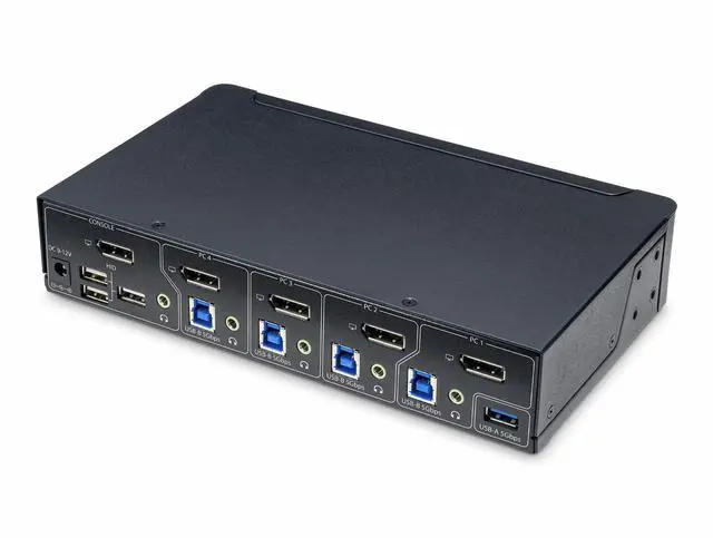 Alt view image 8 of 17 - StarTech 4-Port DisplayPort KVM Switch Single 4K 60Hz Monitor 6x USB Ports Hotkey & Push-Button Switching TAA Compliant P4AD122KVMSWITCH