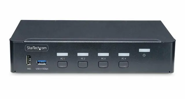 Alt view image 9 of 17 - StarTech 4-Port DisplayPort KVM Switch Single 4K 60Hz Monitor 6x USB Ports Hotkey & Push-Button Switching TAA Compliant P4AD122KVMSWITCH