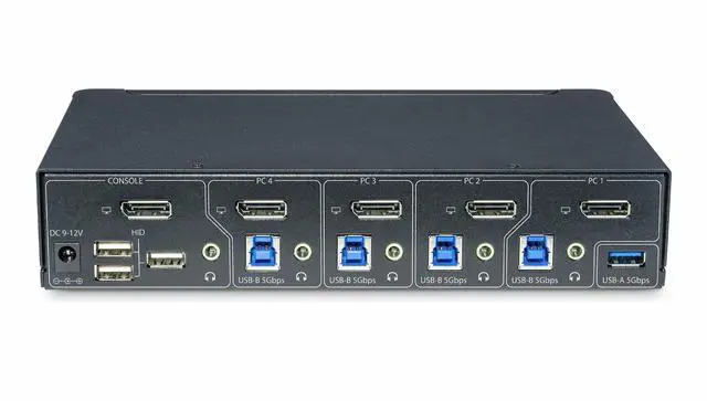Alt view image 10 of 17 - StarTech 4-Port DisplayPort KVM Switch Single 4K 60Hz Monitor 6x USB Ports Hotkey & Push-Button Switching TAA Compliant P4AD122KVMSWITCH