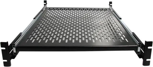 Alt view image 2 of 9 - StarTech.com Server Rack Shelf - 2U - 20 to 30in Adjustable Mounting Depth - Vented - Server Rack Cabinet Shelf - 24in D