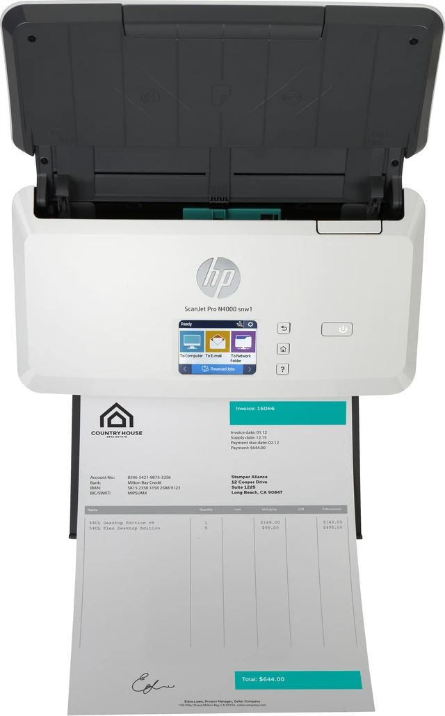 Alt view image 6 of 7 - HP SCANJET PRO N4000 SNW1 SCANNER