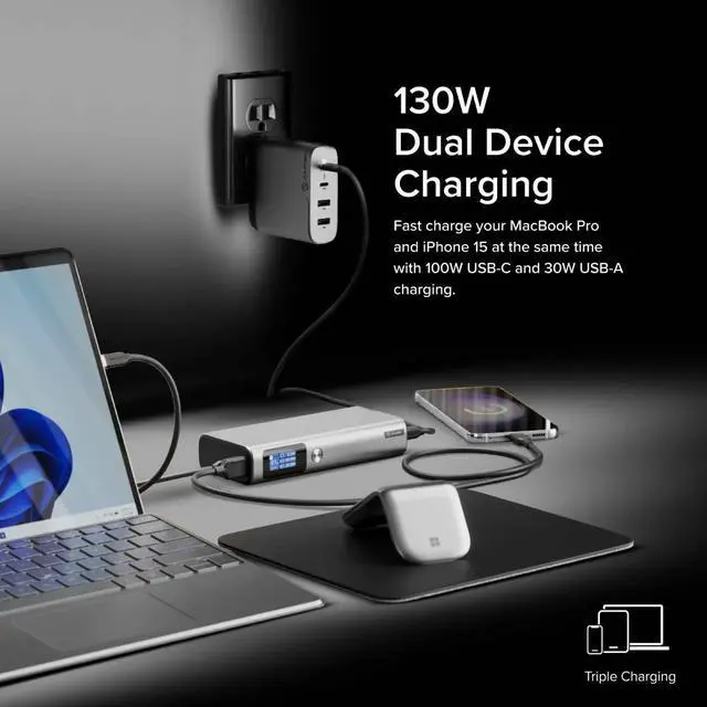 Alt view image 4 of 6 - Alogic Ruck 20,000mAh Power Bank with 130W Output - USB-C and USB-A ports  R20KPB130W