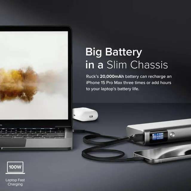 Alt view image 6 of 6 - Alogic Ruck 20,000mAh Power Bank with 130W Output - USB-C and USB-A ports  R20KPB130W