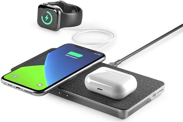 Alt view image 5 of 5 - alogic 3 in 1 wireless charging dock for iphone13/13 mini /13 pro/13pro max/iphone 12/12 mini /12 pro /12 promax, airpods/airpods pro with usb-a charging output(power adapter included)